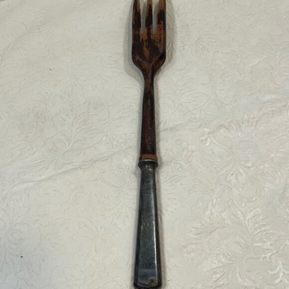 Vintage Sterling Silver Wood Salad Fork Made in France 11" - Picture 2 of 16